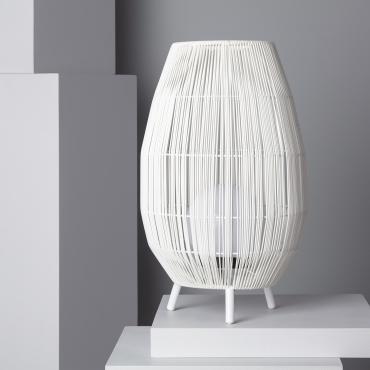 Lampa Stołowa Zewnętrzna z Rattanu AnnecyBiały