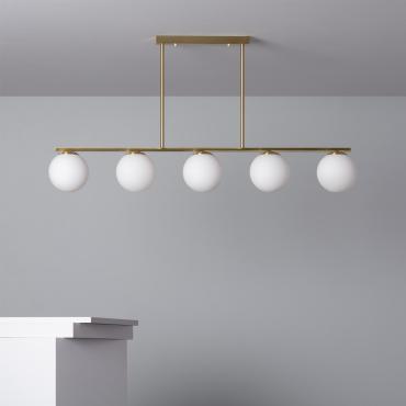 Lampa Wisząca Metalowo-Szklana BoqurZłoty