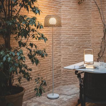 Lampa Podłogowa Zewnętrzna z Metalu KarottyNaturalny / Czarny