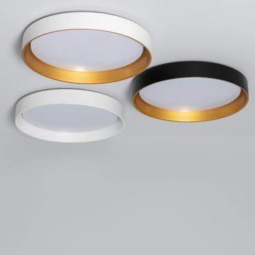 Plafon LED 30W Okrągły z Metalu Ø500 mm CCT Regulacja Big BroadwayBiały / Złoty