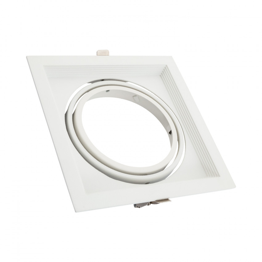 Square Tilting Halo Aluminium Downlight for an AR111 LED Bulb