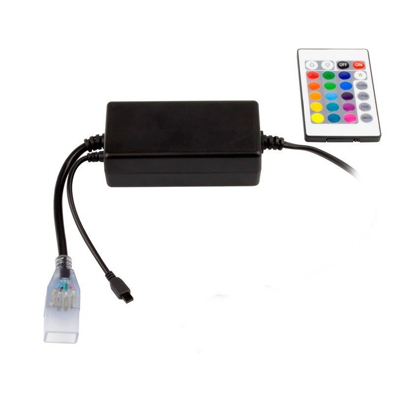 (UK Plug) Controlador Tira LED RGB 220V UltraPower, Control Remoto IR 24 Botones