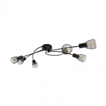 Black Grid Design Ceiling Light With 6x Spotlights Black Grid Design Ceiling Light With 6x Spotlights
