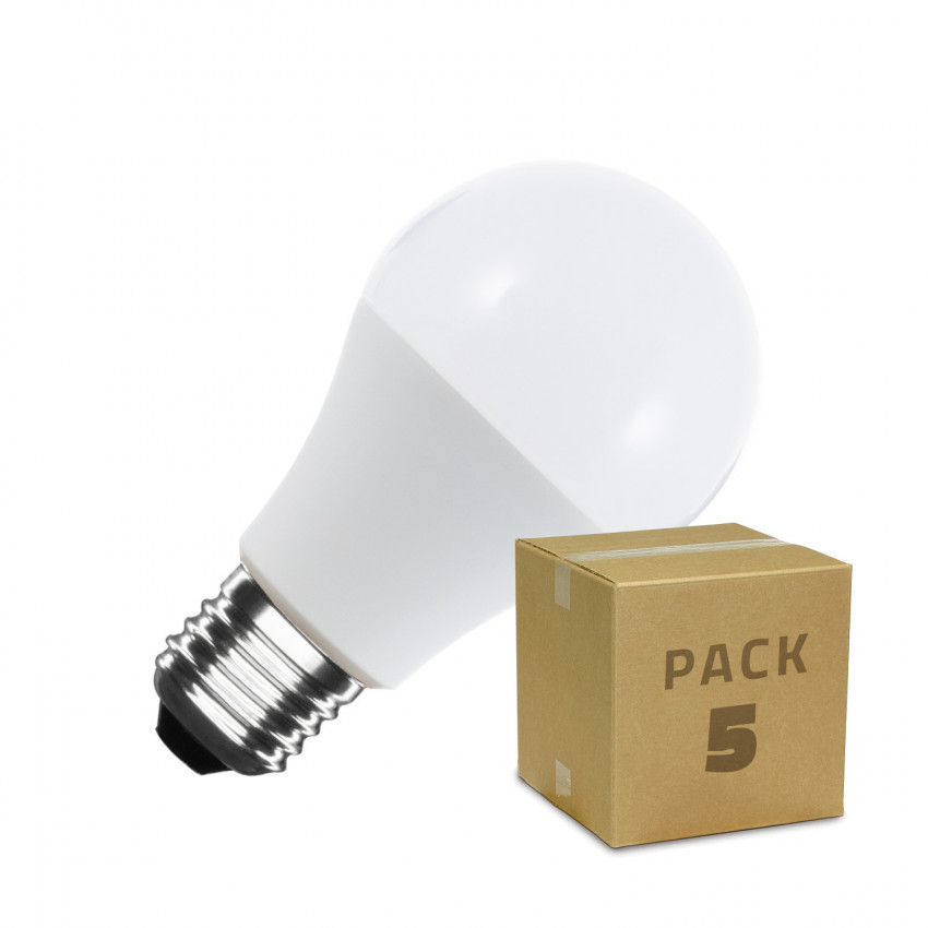 Pack of 5 6W E27 A60 470 lm LED Bulbs