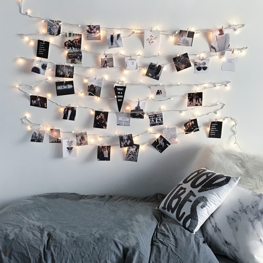 Rose Gold LED Battery Fairy Lights with Clips 3.5m