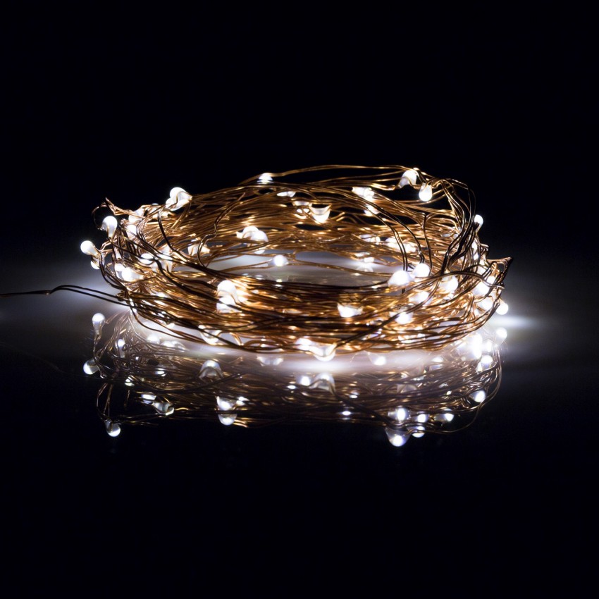 Rose Gold Wire LED Fairy Lights with Battery 5m/10m