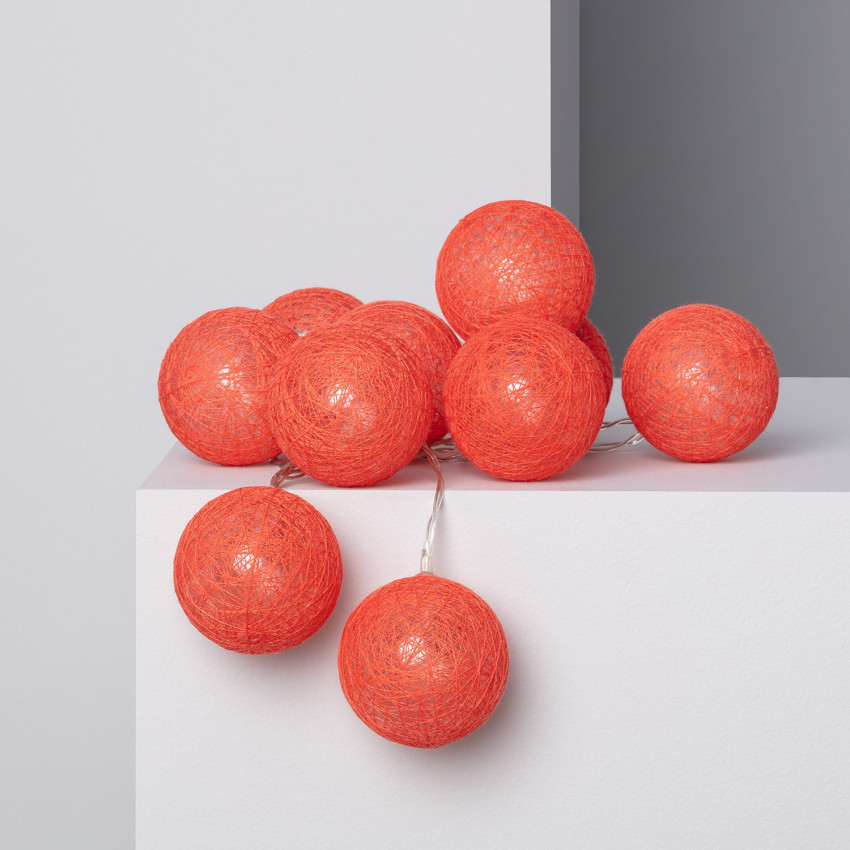 Red Sugar LED String Light with 10 Balls
