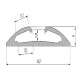 Perfil Aluminio de Superficie Semicircular 2m Difusor Opal para Doble Tira LED