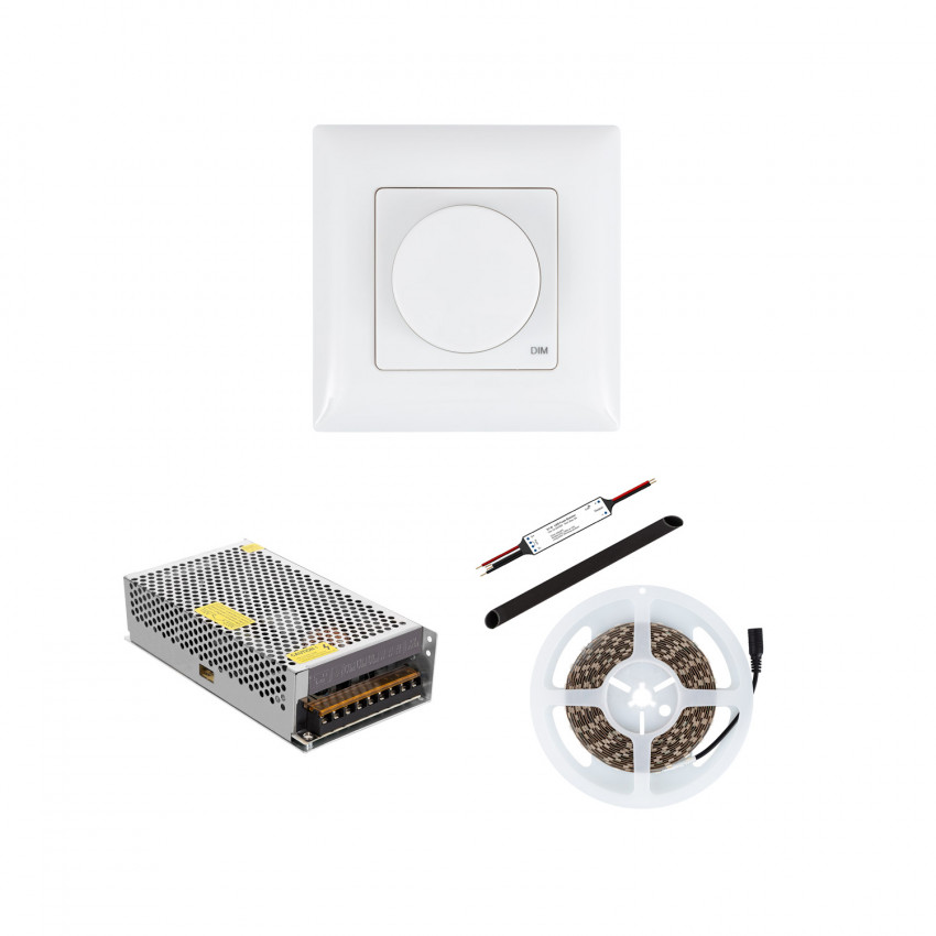Monochrome LED Strip with Wireless Dimmer and Power Supply