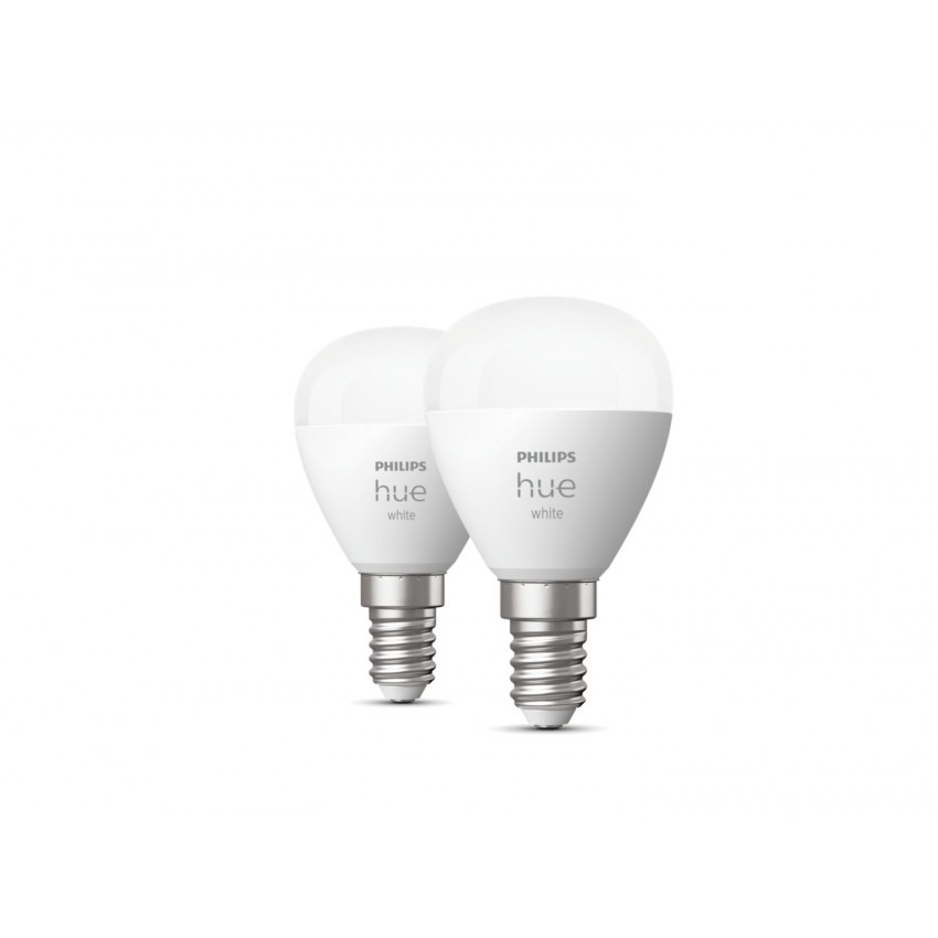 Pack of 2 5.7W E14 P45 470 lm Smart LED Bulbs PHILIPS Hue White
