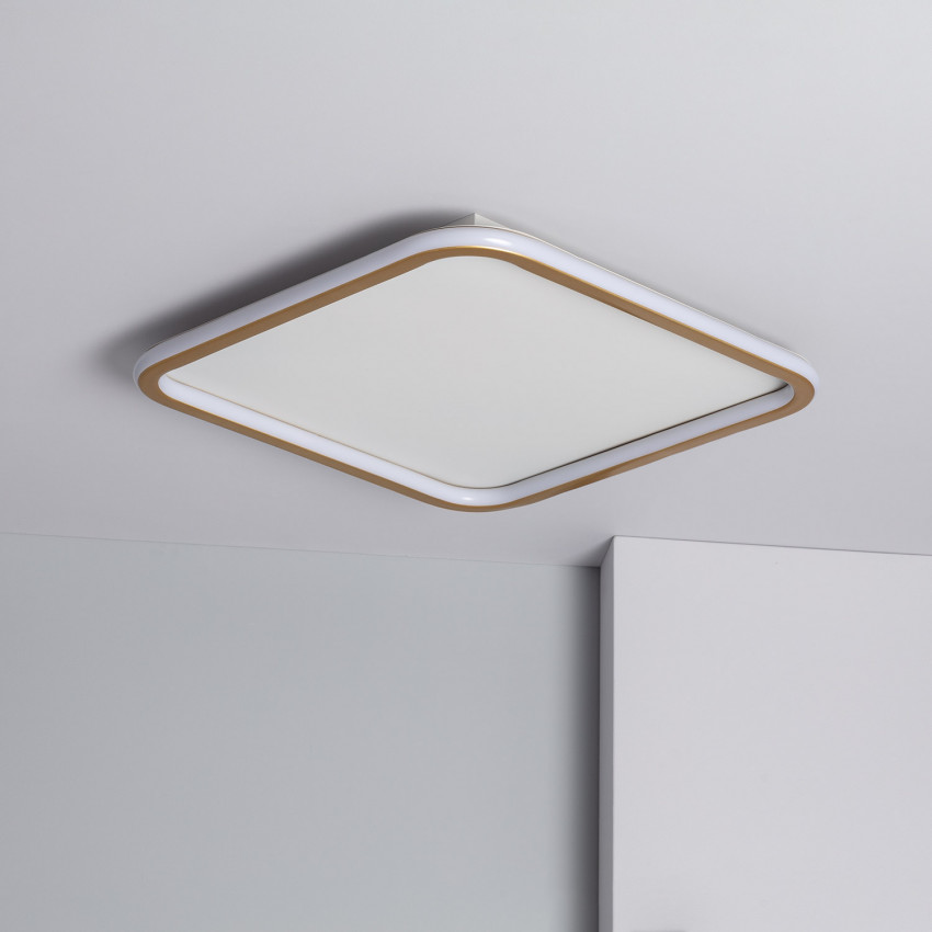 Square 28W Allharo CCT Selectable Metal LED Ceiling Lamp 500x500 mm 