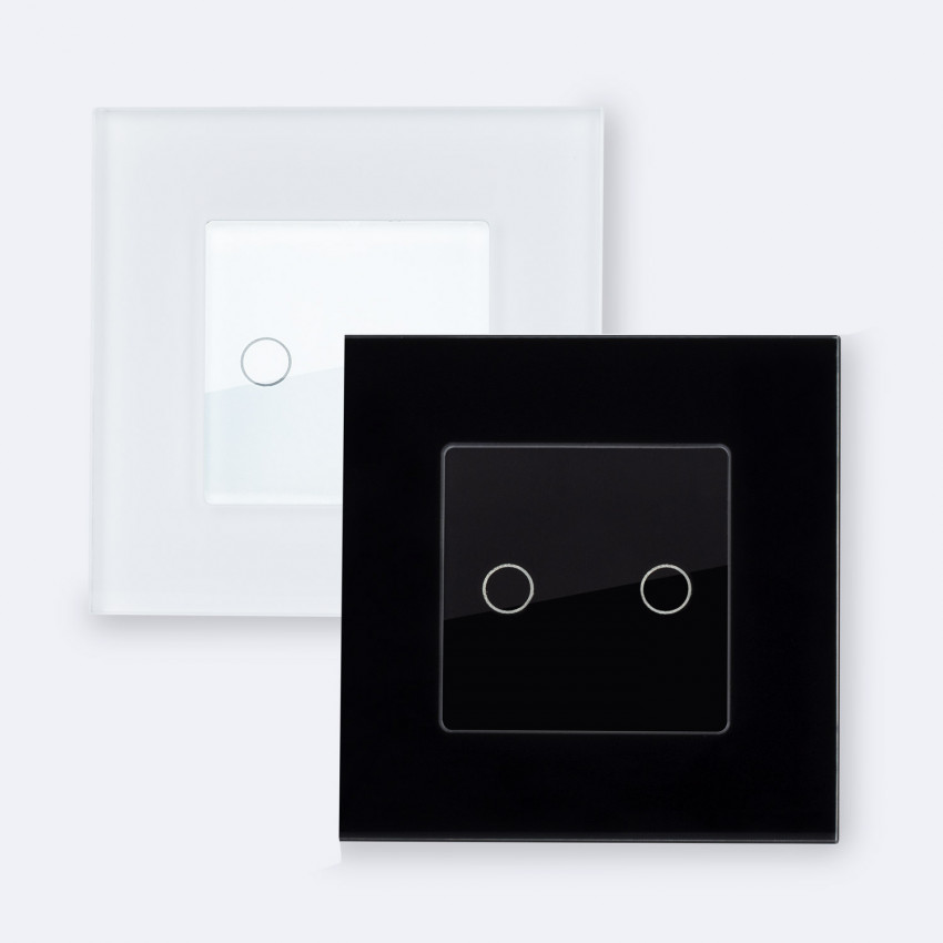 Double Tactile Switch with Modern Glass Frame