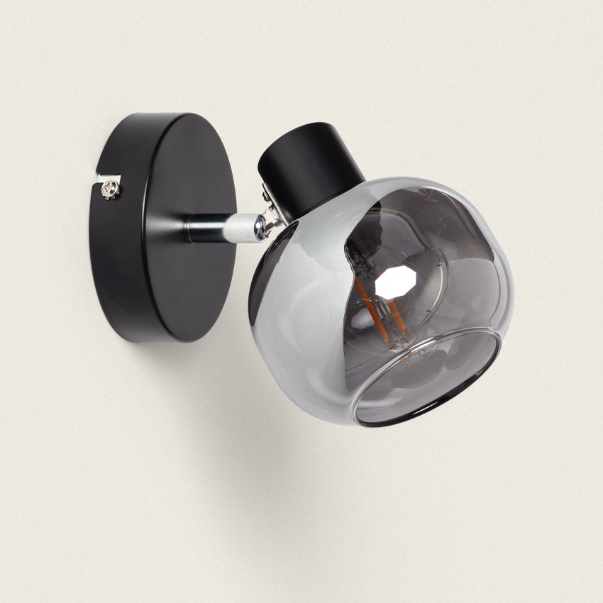 Romsy 1 Spotlight Metal & Glass Directional Ceiling Lamp 